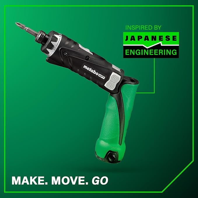 Metabo HPT 3.6V Lithium Ion Cordless Screwdriver Kit, Compact and Lightweight Power Screwdriver with 2 x 1.5Ah Batteries and Quick Charger, 21 + 1 Clutch Settings and Built-In LED Light, DB3DL2