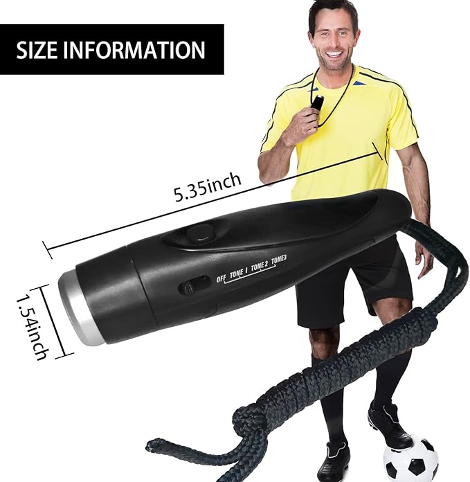 Electronic Whistle for Coaches, Handheld Lound Electric Whistle with Lanyard and Three Tone for Volleyball, Soccer Referee, P.E. Teacher, Police,Outdoor Camping, Self Defense Emergency