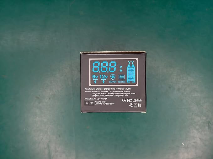 1.75-Amp Car Battery Charger, 6V and 12V Smart Fully Automatic Battery Charger Maintainer, Trickle Charger, Battery Desulfator for Car, Lawn Mower, Motorcycle, Boat, Marine Lead Acid Batteries