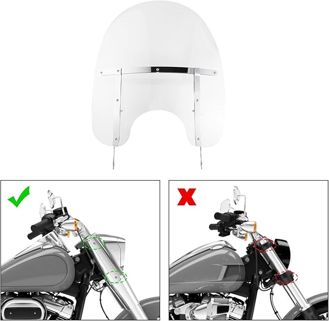 XMT-MOTO QUICK DETACH Clear Windshield Screen Fit for Harley Davidson Softail FL FLST FLSTC