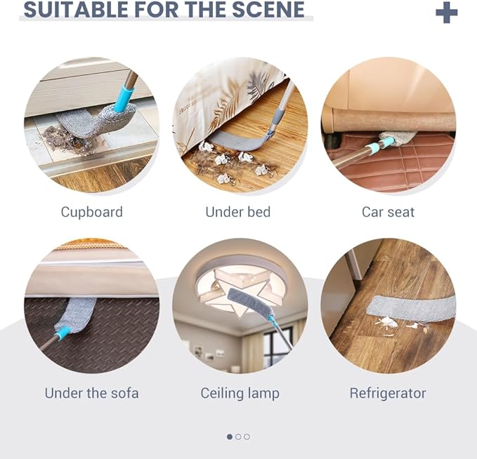 2026 New Retractable Gap Dust Cleaner, Upgraded Extendable Microfiber Duster with Bendable & Removable Head, Washable Dusting Brush for Home, Kitchen, Car & Hard-to-Reach Areas (3)