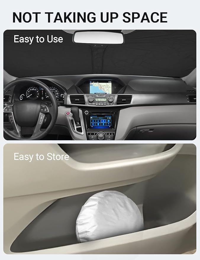 Proadsy 2025 Upgrade Windshield Sun Shade Custom Fit Honda Odyssey 2011-2017 4-Layer Foldable Front Sunshade Protector Sun Visor Blocks UV Rays Keep Car Cooler