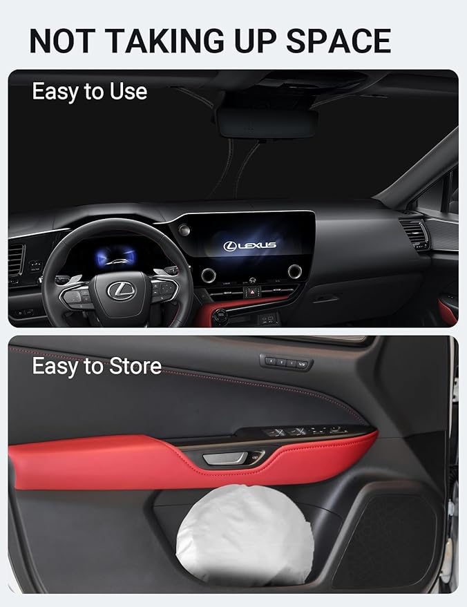 Proadsy 2025 Upgrade Windshield Sun Shade Custom Fit Lexus NX 2022-2024 2025 4-Layer Foldable Front Sunshade Protector Sun Visor Blocks UV Rays Keep Car Cooler