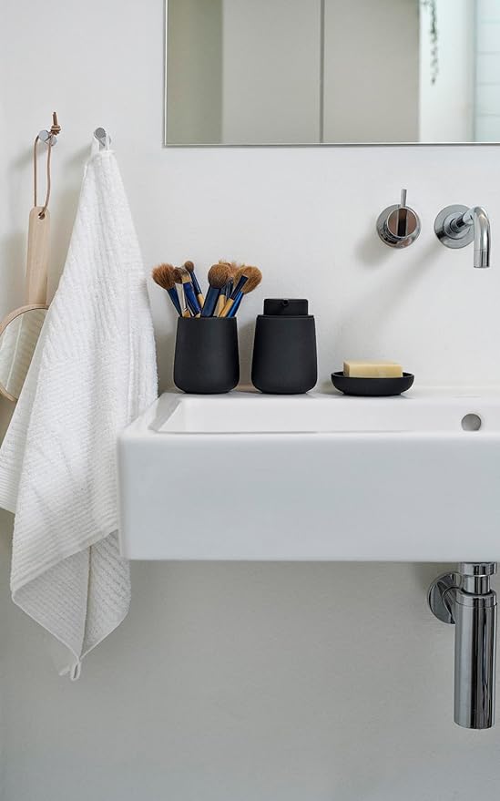 ZONE DENMARK Nova Soap Dispenser - A Fusion of Sleek Design and Durable Material - Elevate Your Bathroom with Sophistication and Practical Elegance. A Stylish and Functional Bathroom Accessory
