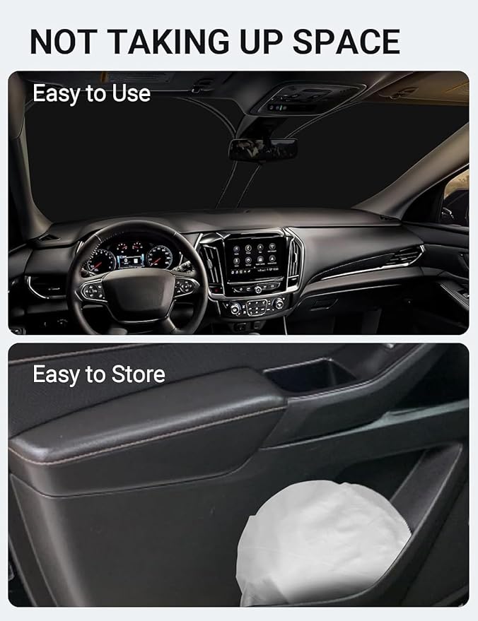 Proadsy Windshield Sun Shade for Chevrolet Traverse 2018-2023 LS, LT, RS, Redline, Premier, High Country SUV 4-Layer Foldable Front Sunshade Protector Sun Visor Blocks UV Rays Keep Car Cooler