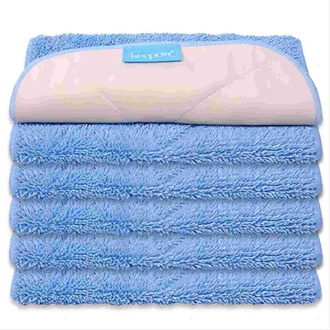 KEEPOW Microfiber Mop Cloth Refills Compatible with MR.SIGA Professional Microfiber Mop, Double Side use, Wet & Dry Mopping, Pack of 5