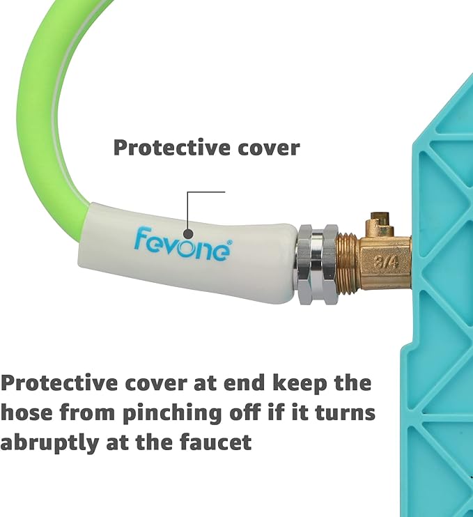 Fevone Garden Hose 100 ft., Lightweight Hybrid Water Hose, Flexible and Durable, Leak-Free Connections