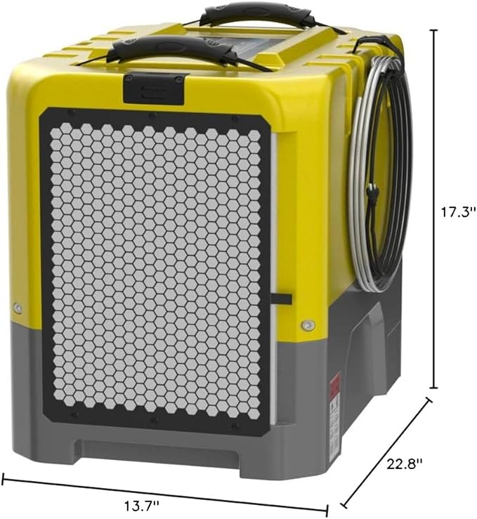 ALORAIR 180PPD Commercial Dehumidifier for Crawl Space & Basement, Wi-Fi APP Controls with Pump, Capacity up to 85 PPD at AHAM Condition, for Large Space, Job Sites, Yellow