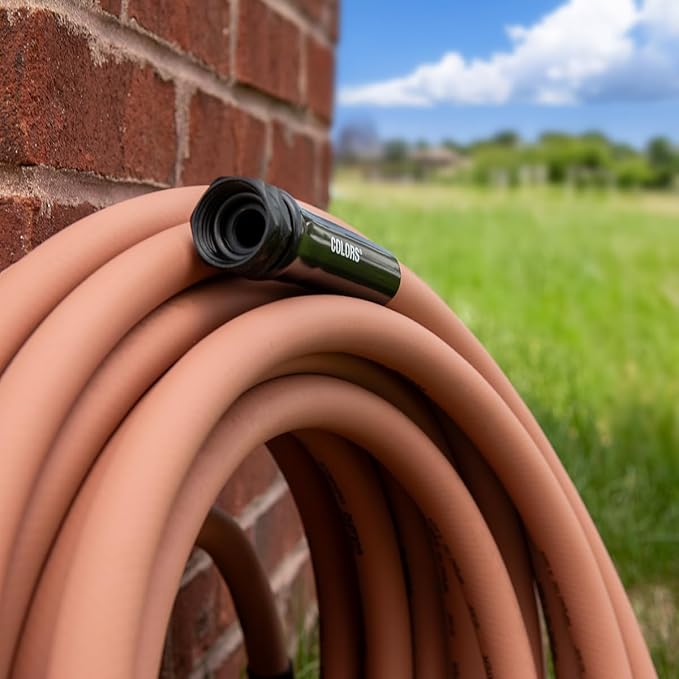 Flexzilla Colors Lead-In Garden Hose 5/8in. x 10ft., Lightweight All-Weather Water Hose, Durable and Flexible, Leak-Free Connections, Red Clay