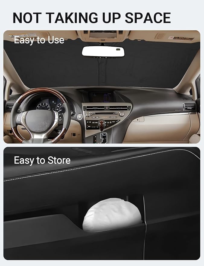Proadsy 2025 Upgrade Windshield Sun Shade Custom Fit Lexus RX 2010-2015 4-Layer Foldable Front Sunshade Protector Sun Visor Blocks UV Rays Keep Car Cooler