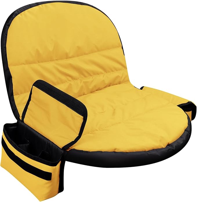 Lawn Tractor Seat Cover with Pocket, Compatible with John Deere, Cub Cadet, Craftsman, Kubota, Husqvarna, Fit for Seat Back Heights of 12.5-14 Inches -Yellow