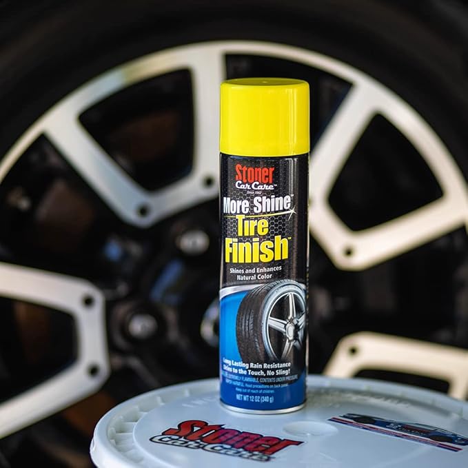 Stoner Car Care 91094 More Shine Tire Finish – Tire Shine Spray for a Deep Matte Black Finish with Long-Lasting Rain-Resistant Protection, Non-Greasy No Sling – 12 oz (Pack of 1)