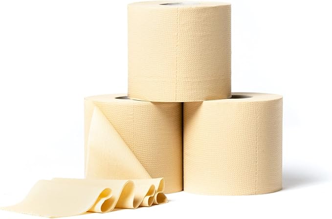 Bumboo Bamboo Toilet Roll 24 Pack | Unbleached Toilet Paper 3 ply, 300 Sheets | Eco Toilet Rolls | Plastic-Free, Soft, Strong & Sustainable Toilet Tissue, Beige