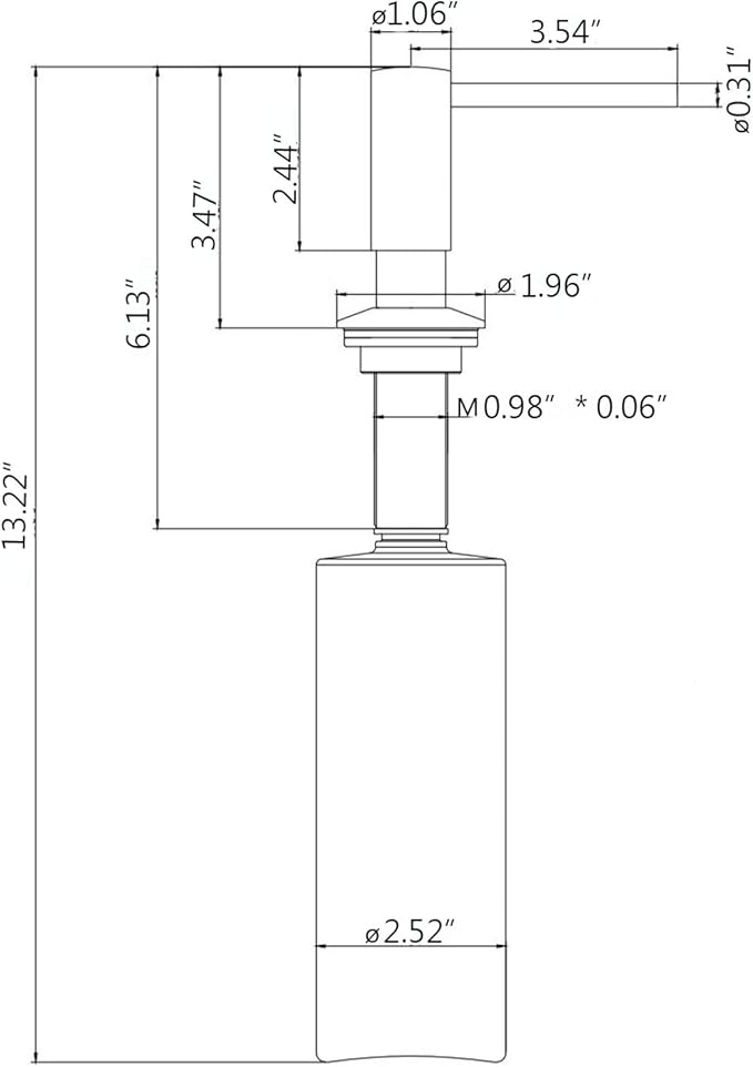 Samodra Sink Soap Dispenser, Metal Pump Head Liquid Lotion Countertop Kitchen Bathroom Soap Dispenser with 12 OZ PET Bottle