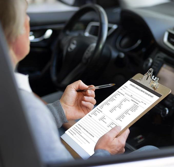 (10-Pack) Detailed Driver's Vehicle Inspection Report Book Format, 2-Ply Carbonless, 31 Sets of Forms per DVIR Log Book for Truck Drivers, 5.8" x 8.3"