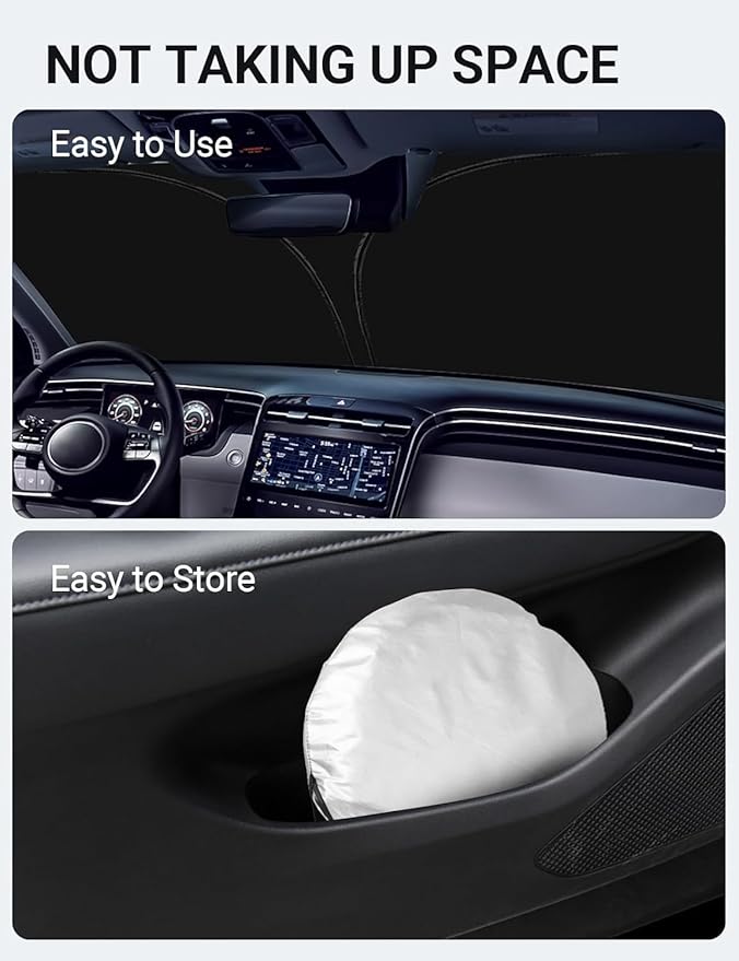 Proadsy 2025 Upgrade Windshield Sun Shade Custom Fit Hyundai Tucson 2016-2021 4-Layer Foldable Front Sunshade Protector Sun Visor Blocks UV Rays Keep Car Cooler Accessories