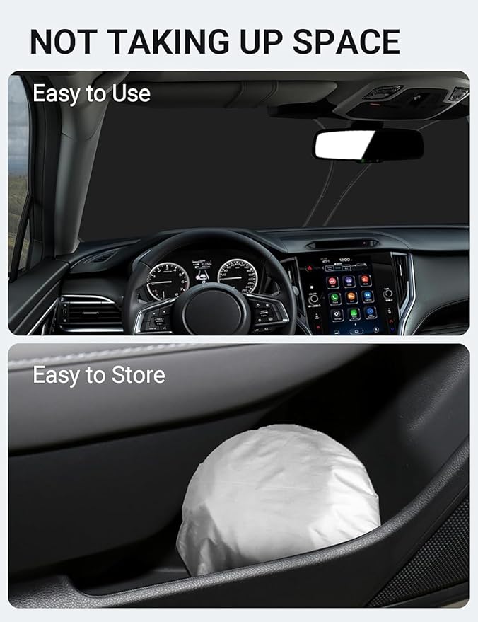 Proadsy Windshield Sun Shade for Subaru Outback 2020-2024 2025 4-Layer Foldable Front Sunshade Protector Sun Visor Blocks UV Rays Keep Car Cooler