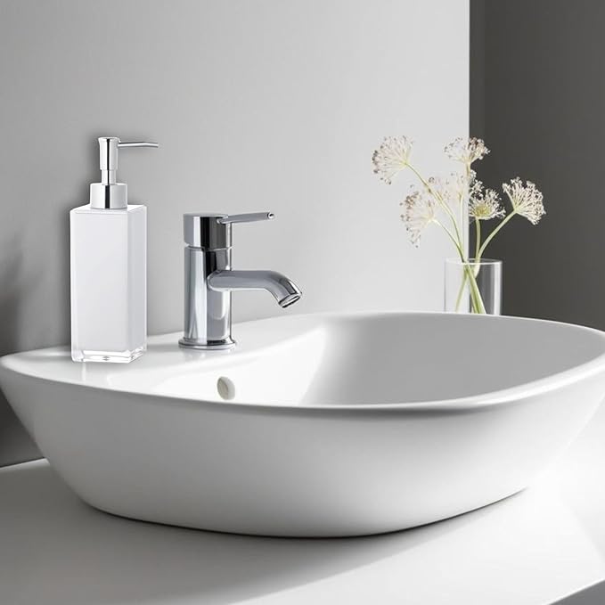 Premium White Soap Dispenser for Bathroom and Kitchen, Refillable Hand Soap Dispenser, Dish Soap Pump Bottle