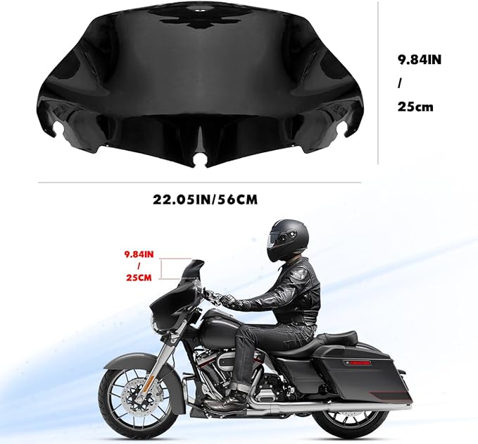 9 inch Black Windshield Windscreen for 2014-2024 Harley Davidson Touring Street Glide Electra Glide/Ultra Limited/Tri Glide FLHT FLHX FLHXS FLHTK