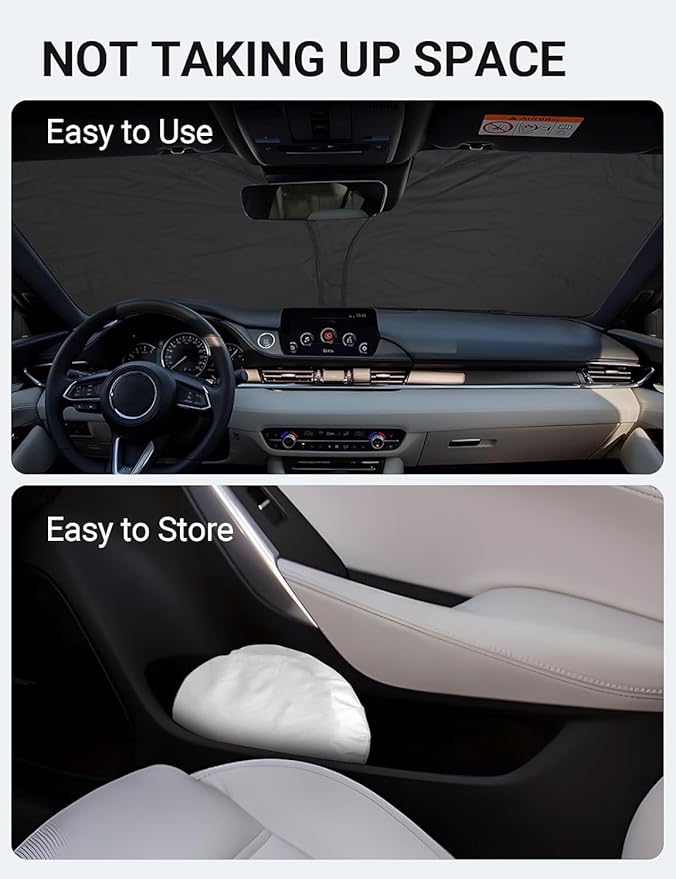 Proadsy Windshield Sun Shade Mazda 6 2014-2021 Custom Fit Sedan, Sport, Touring, Grand Touring, Reserve, Signature 4-Layer Foldable Front Sunshade Protector Sun Visor Blocks UV Rays Keep Car Cooler