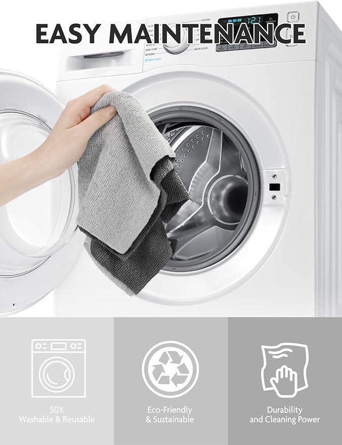 Fantasticlean Microfiber Cleaning Cloth Roll -675 Pack, Tear Away Microfiber Towels, 12" x 12", Reusable, Washable, Ultra Absorbent for Car, Home Supplies, Shop (9 Rolls of DimGray)