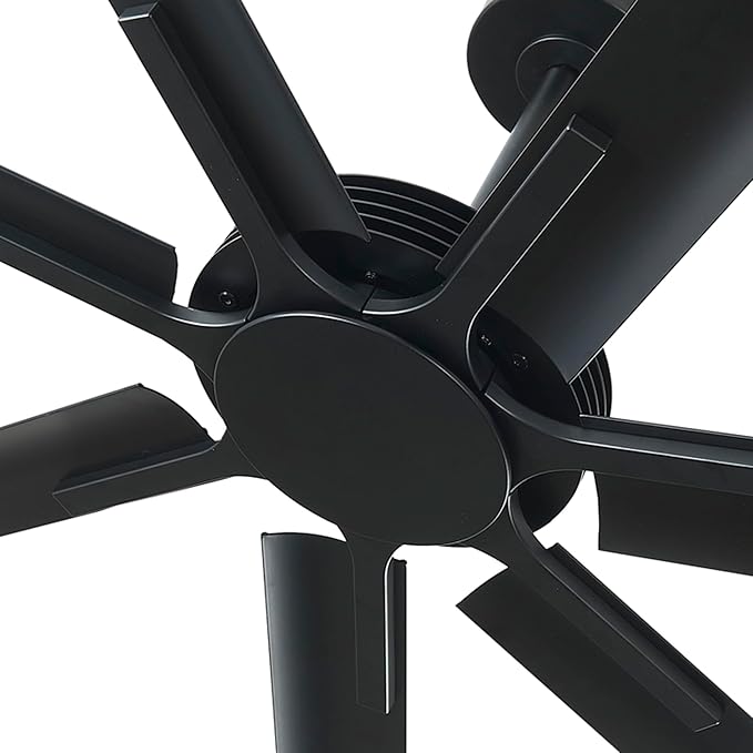 Industrial Ceiling Fans with Remote Control, 100 Inch Black Big Ceiling Fans without Lights for Living Room Shop Garage Bedroom Indoor Outdoor, 6-Speed Reversible DC Motor, Dimmable, 3CCT, Timer