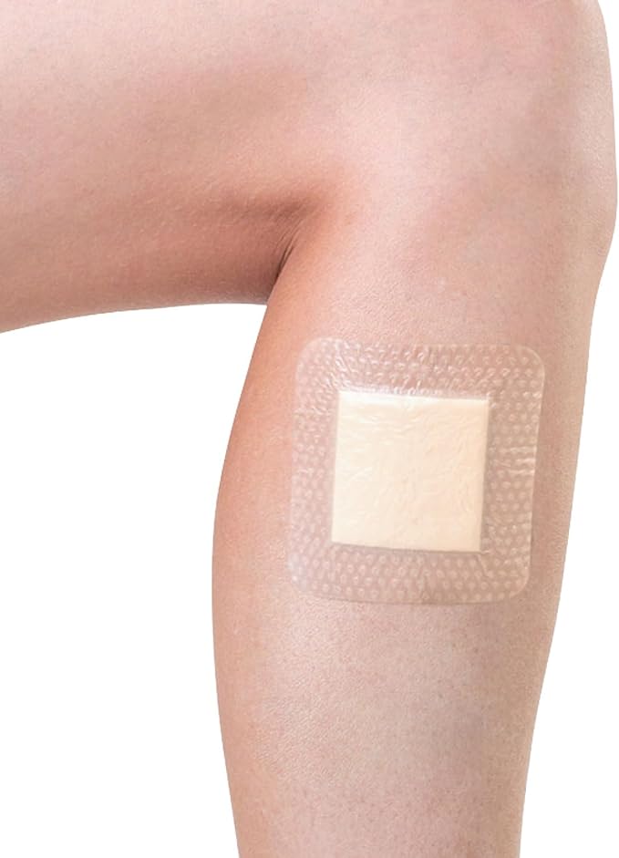 MEDSTOCK Silicone Foam Dressing with Border, 3"x3" (Pack of 10), Wound Care, Super Absorbent, Atraumatic Removal, Five Layers, Waterproof, Seals Wound Edges, No Adhesion Loss