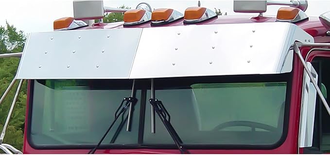 RoadWorks | Stainless Steel 12" Drop Visor for 1985-1998 Kenworth with Flat Windshield | 45010