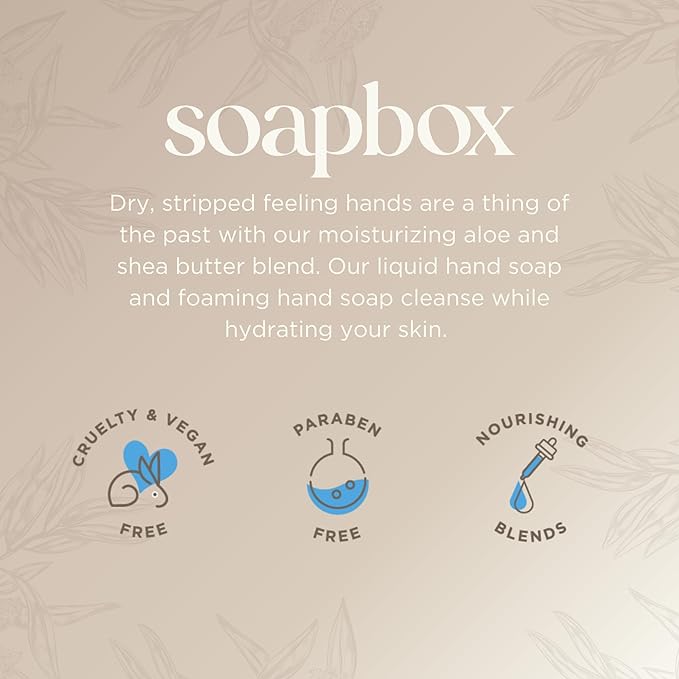 Soapbox Liquid Hand Soap, Meyer Lemon & Tea Leaves - Gentle, Moisturizing Hand Cleanser, Vegan, Cruelty Free Hand Soap for Bathroom and Kitchen, 12oz Pump Bottles (Pack of 3)