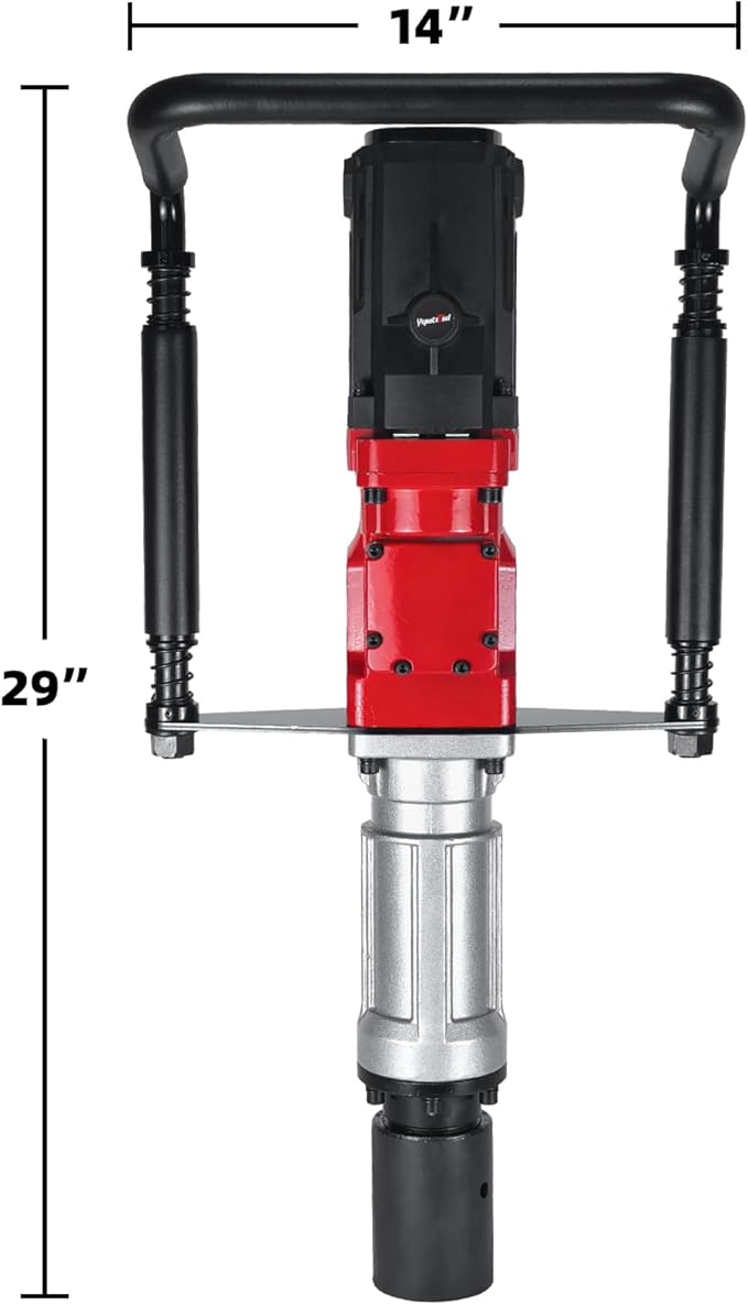 Electric Pile Driver Hammer 2200W Electric T Post Driver, 110V Handheld Pile Driver, 2100 BPM Sufficient Power, Ideal for Fence Post Construction Site, Farm Fences, Forestry Seedlings