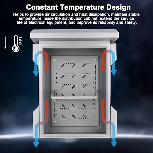 Electrical Junction Box 15.7"x11"x5.9" ABS Waterproof Enclosure Plastic Weatherproof Project Box with Internal Mounting Panel Hinged Cover (Grey Steel, 26.2"x17.7"x9")