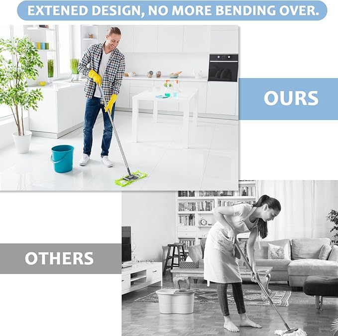 Mop Handle Extension Rods, for Extending Flat Mop, Mop Replacement Handle, Adjustable Steel Mop Handle Rods, 5 Pack