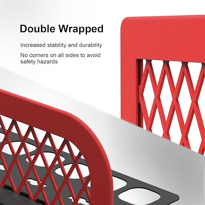 Power Tool Organizer Wall Mount Heavy Duty, 3 Tier 4 Drill Holder 17 Inch, Tool Holder and Storage Rack for Garage Organization (Red)