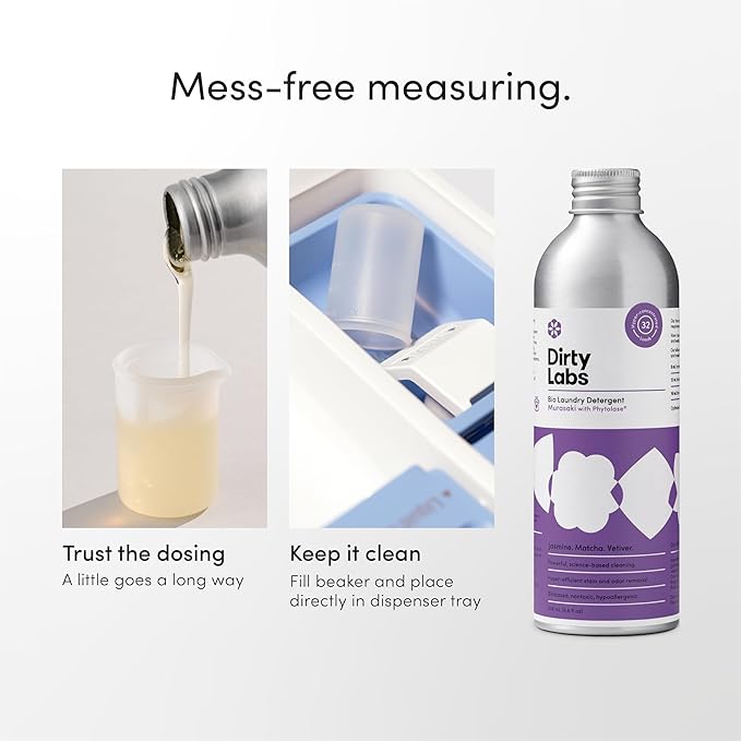 Dirty Labs | Murasaki Scent | Bio Enzyme Liquid Laundry Detergent | 32 Loads (8.6 fl oz) | Hyper-Concentrated | High Efficiency & Standard Washing | Nontoxic, Biodegradable | Stain & Odor Removal