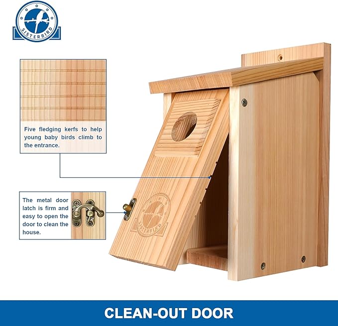 Bluebird Houses for Outside, Blue Bird Houses for Outdoors, Premium Bird House, Pack of 2 Bluebird House, Wooden Birdhouses Kits for Adults for Durable Yard Decor
