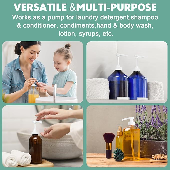 Sawysine 2 Pcs Gallon Pump Dispenser, Fits Most 1 Gallon Jugs Pump Dispenser 38/400 Lid Top Replacement for Bottle, Shampoo and Conditioner Leak Proof