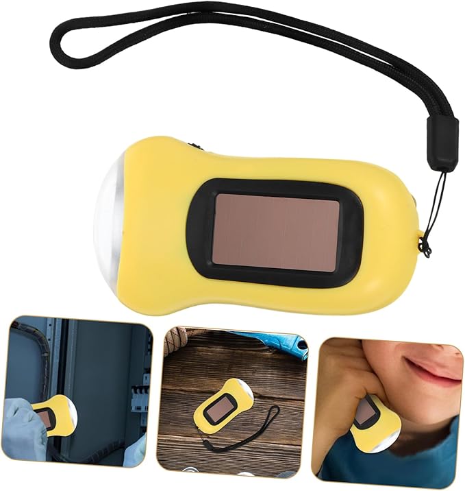 Solar Powered Hand Crank Flashlight Portable Rechargeable LED Emergency Light for Camping Hiking Outdoor Use Bright Multipurpose Lantern