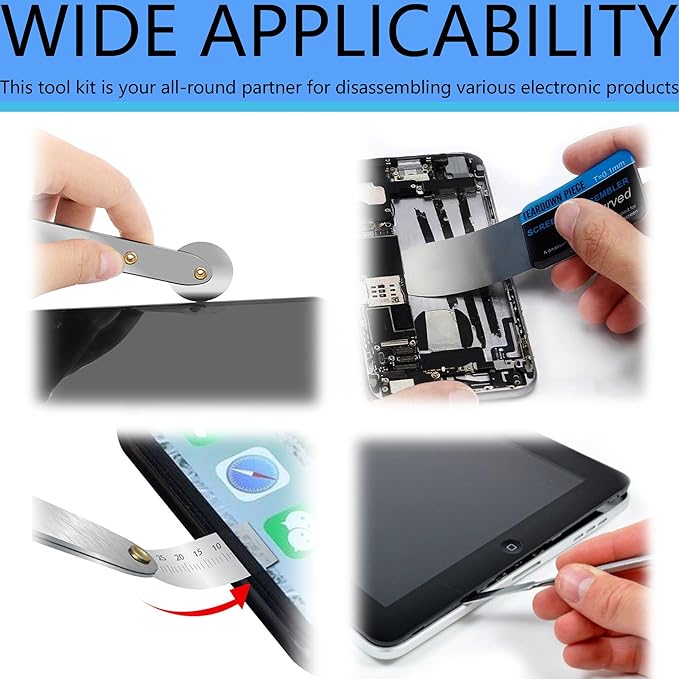 6 Piece Metal Spudger Pry Tool Kit for Electronics Repair with Laptop, Cell Phone, Tablet, Computer, Electronics Repair