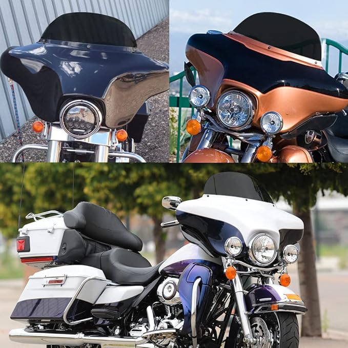WYNMOTO Black 7" Windshield Windscreen Compatible for 1996-2013 Harley Davidson Touring Street Glide Electra Glide FLHT FLHTCU Ultra Classic Glide FLHX FLHTK Tri Glide 96-13