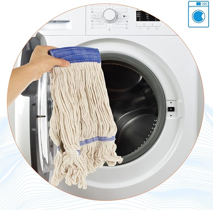 CertBuy 6 Pack Mop Head Replacement, Mop Heads Commercial Replacement Heavy Duty String Mop Refills Mop Head Replacement for Home Industrial and Commercial Use Cleaning (White)