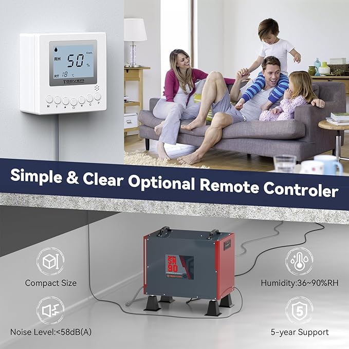 Abestorm 198 Pint Commercial Dehumidifier for Crawlspace, Basement, Large Space up to 2,600 Sq Ft, Industry Water Damage Unit, Auto Defrost, Compact