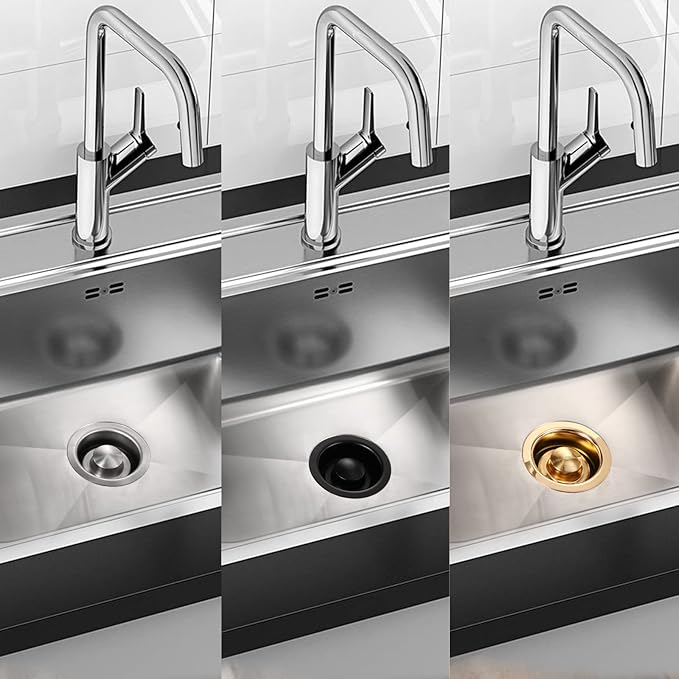 RQYEKDO Garbage Disposal Flange Stopper Collar Sink Baffle Kit, Fit Universal 3-1/2 Inch Standard Sink Drain Hole,Kitchen Sink Flange Stopper Replacement Accessories,Stainless Steel (Black)