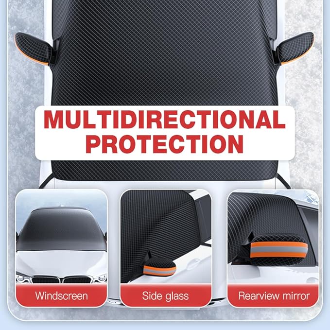 All Seasons Sunshade Ice Cover, 2025 New Magnetic Car Windscreen Cover, Heavy Duty Automotive Windshield Cover for SUV and Sedan (1 * Green)
