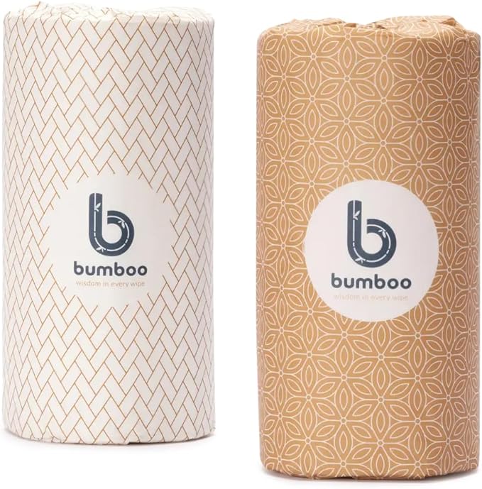 Bumboo |100% Bamboo Wrapped Kitchen Rolls | Pack of 12 Rolls (2-Ply) | Multipurpose, Plastic-Free, Eco-Friendly, Super Absorbent, Strong and Sustainable
