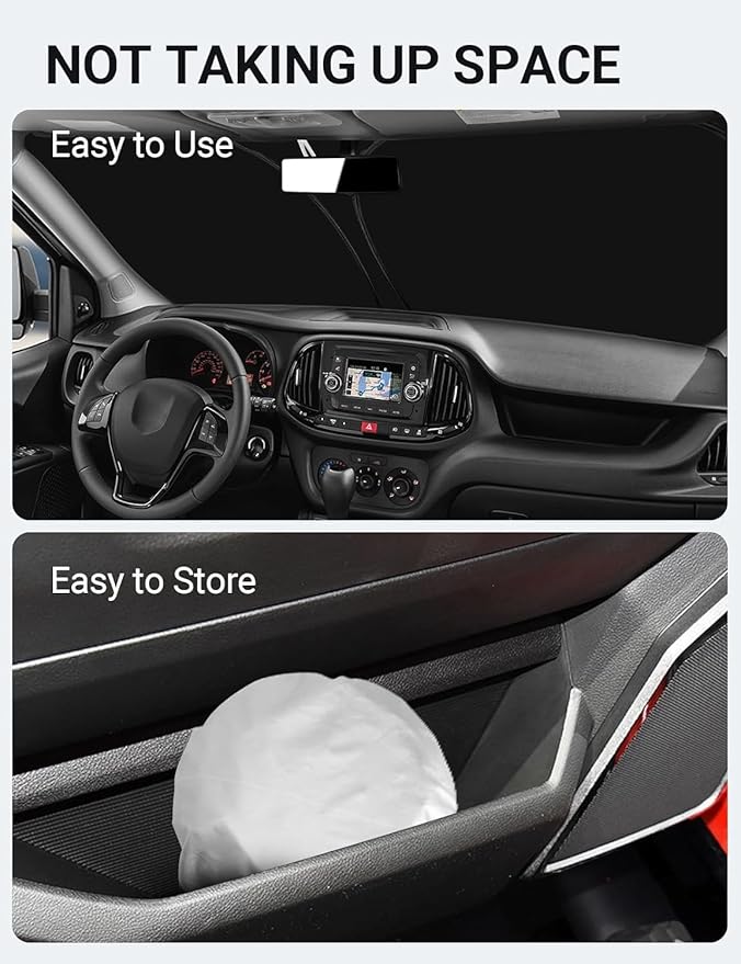 Proadsy Windshield Sun Shade for Dodge Ram ProMaster 2014-2025 2026 4-Layer Foldable Front Sunshade Protector Sun Visor Blocks UV Rays Keep Car Cooler Accessories