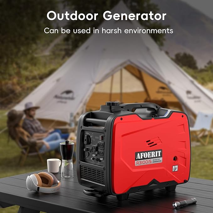 3500 Watt Generator Inverter Portable, Quiet Lightweight Gas Generaror for Camping, Power Equipment Fuel RV Ready
