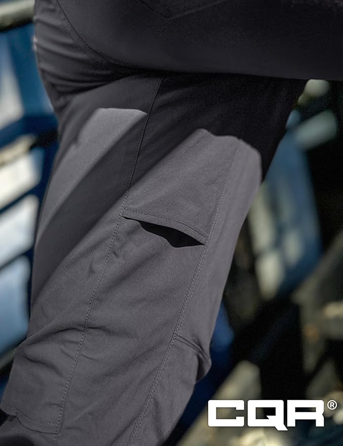 CQR Men's Vent Stretch Pants, Quick Dry Lightweight Casual Cargo Pants, Water Resistant Straight-Fit Utility Work Pants