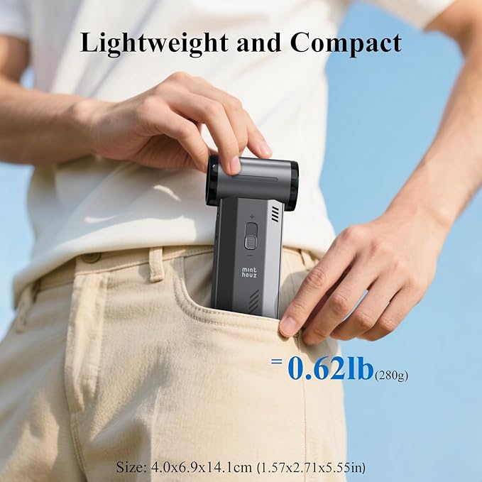 Minthouz Compressed Air Duster-180000RPM Electric Air Duster, Adjustable Wind Speed, Rechargeable Mini Air Blower for Computer, Keyboard, Outdoor, Car Cleaning, Reusable Replaces Compressed Air Can