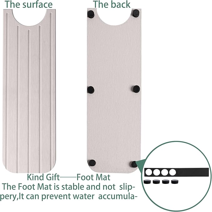 ZumenDa 23.6inch x 4inch Kitchen Sink Faucet Mat, Water Absorbing Stone Faucet Splash Guard for Bathroom Counter, Quick Drying Diatomite Tray for Kitchen Sink, Light Gray