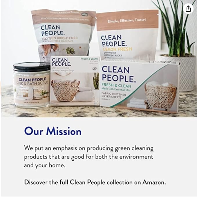 THE CLEAN PEOPLE Liquid Dish Soap - Clean, Simple Ingredients - Extra Scrubbing Power (Citrus Clove Scent) 12 fl. oz (6 Pack)